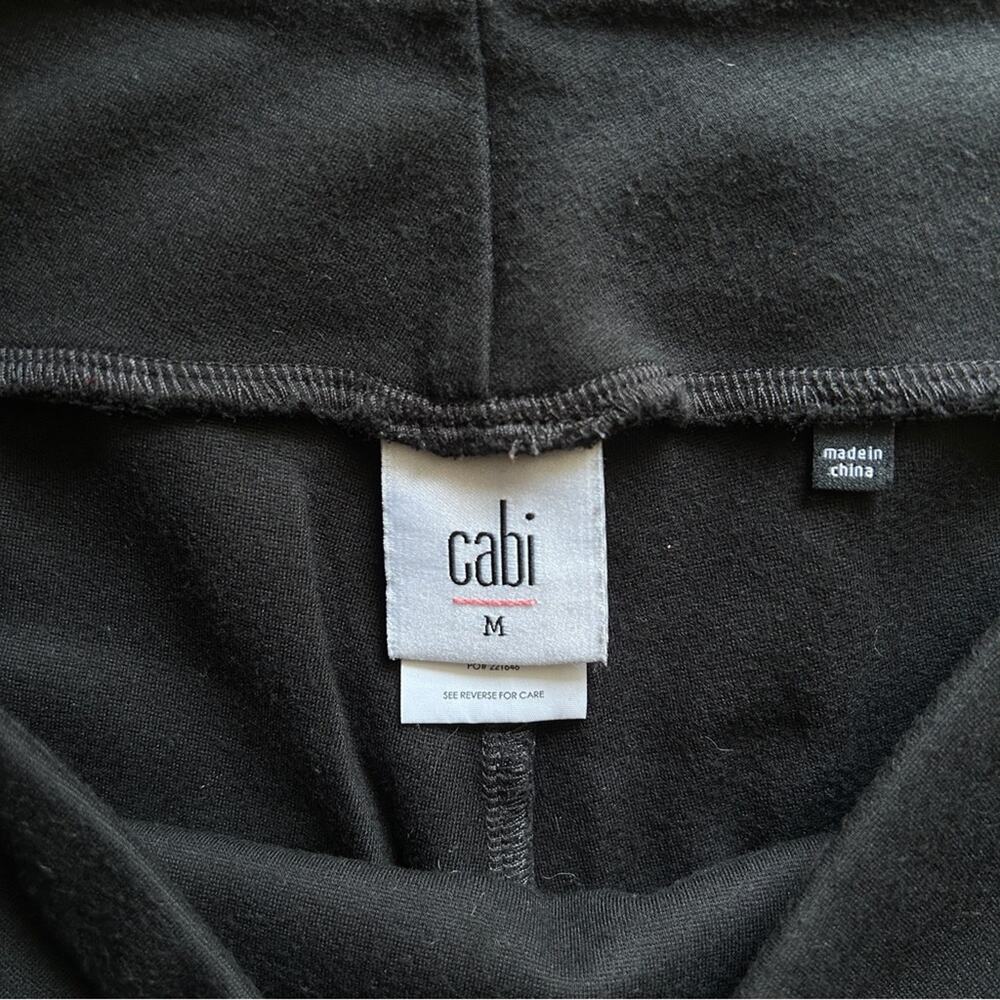 CAbi Black Mid-Rise Wide Waistband Ponte Knit Full-Length Leggings Size Medium - Picture 7 of 9